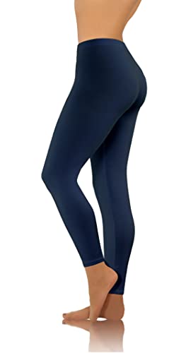 sesto senso Damen Leggings Dunkelblau Lang Baumwolle Mädchen Fitnesshose Sporthose Bunte Yoga 4XL Navy Blue von sesto senso