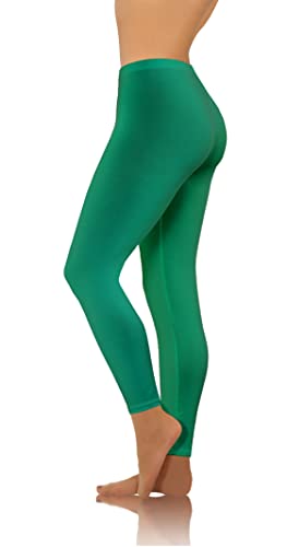 sesto senso Damen Leggings Grün Lang Baumwolle Mädchen Fitnesshose Sporthose Bunte Yoga 3XL Green von sesto senso