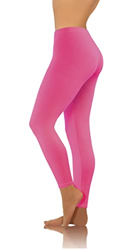 sesto senso Damen Leggings Rosa Lang Baumwolle Mädchen Fitnesshose Sporthose Bunte Yoga L Pink von sesto senso