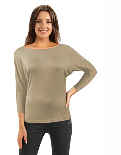 sesto senso Damen Oberteile Langarm Viskose Bluse Rundhals Langarmshirt 3/4 Arm S Tuffet von sesto senso