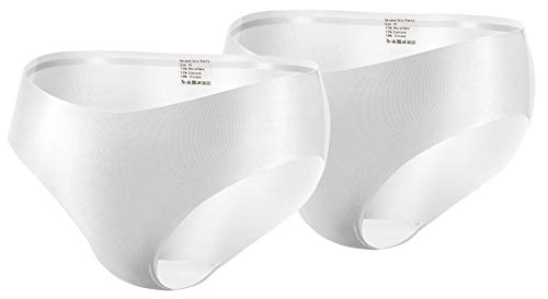 sesto senso Damen Slip Nahtlos Mikrofaser Unsichtbar Unterhosen Lasercut Infinity Edge 2 Pack M Weiß von sesto senso