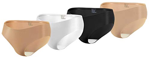 sesto senso Damen Slip Nahtlos Mikrofaser Unsichtbar Unterhosen Lasercut Infinity Edge 4 Pack M Mix von sesto senso