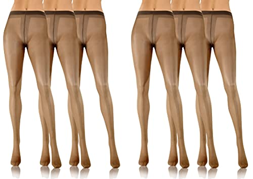 sesto senso Feinstrumpfhose Damen 20 den 6 paar Multipack Strumpfhosen Dünn Glatte Graphit Grau 2 Fumo von sesto senso