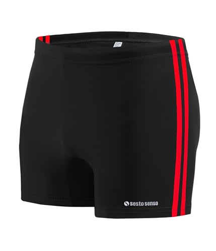 sesto senso Herren Badehose sportlich wasserdicht zum Schwimmen in Größe 3XL Schwarz – enganliegende Bademode von sesto senso
