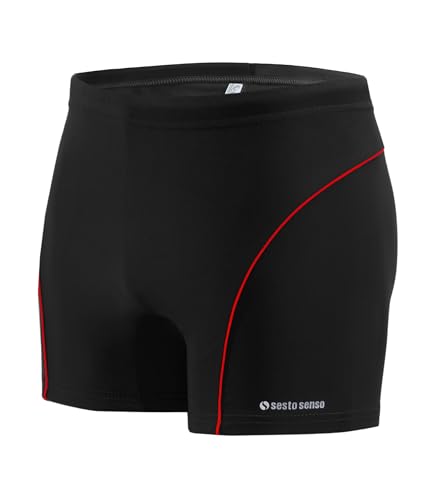 sesto senso Herren Badehose sportlich wasserdicht zum Schwimmen in Größe 3XL Schwarz – enganliegende Bademode von sesto senso