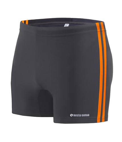 sesto senso Herren Badehose sportlich wasserdicht zum Schwimmen in Größe 4XL Graphit – enganliegende Bademode von sesto senso