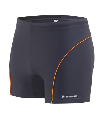 sesto senso Herren Badehose sportlich wasserdicht zum Schwimmen in Größe XL Graphit – enganliegende Bademode von sesto senso