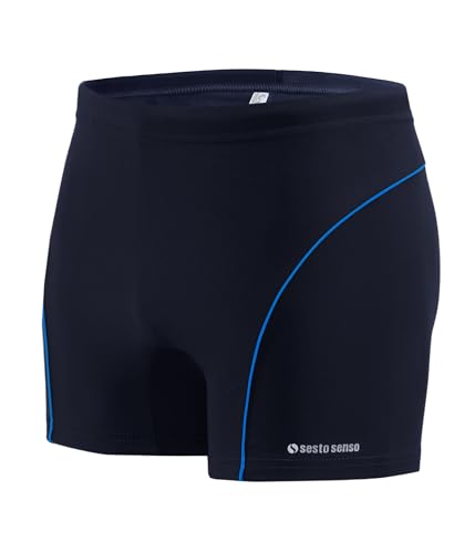 sesto senso Herren Badehose sportlich wasserdicht zum Schwimmen in Größe XXL Blau – enganliegende Bademode von sesto senso