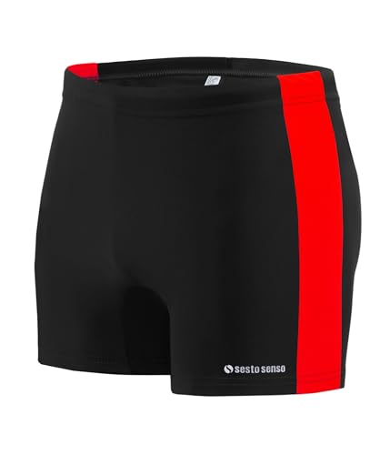 sesto senso Herren Badehose sportlich wasserdicht zum Schwimmen in Größe XXL Schwarz – enganliegende Bademode von sesto senso