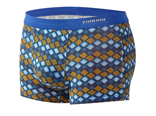 sesto senso Herren Bambus Boxershorts Microfaser Bunt Weich Unterhose Gelb Blau XL 8 von sesto senso