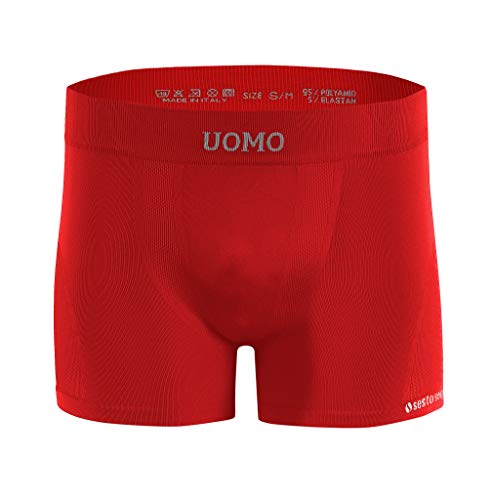 sesto senso Enge Herren Boxershorts Retro Basic Herrenunterwäsche Unterhose Unterwäsche L/XL Rot von sesto senso