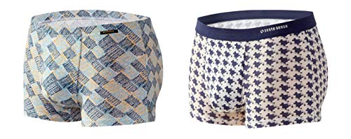 sesto senso Herren Boxershorts Microfaser mit Motiv 2er 4er Pack Micro Modal Bunte Unterhose (XL, 2 Pack 11/12) von sesto senso