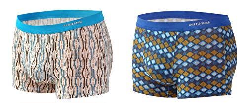 sesto senso Herren Boxershorts Microfaser mit Motiv 2er 4er Pack Micro Modal Bunte Unterhose (XL, 2 Pack 7/8) von sesto senso