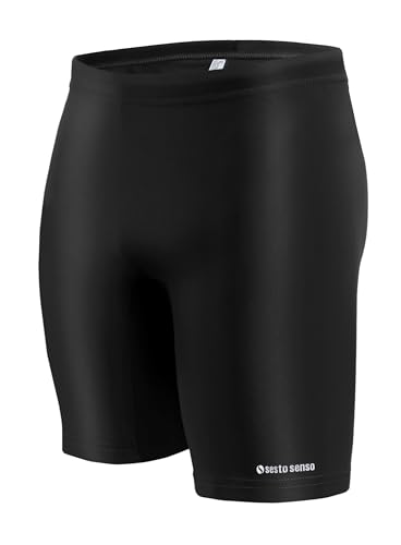 sesto senso Herren Jammer Badehose Badeshorts Lang Eng Boxer Surfen Segeln Wassersport 3XL Schwarz von sesto senso