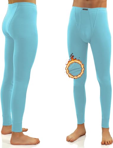 sesto senso Herren Lange Unterhosen 100% Baumwolle ThermoUnterhosen Funktionsunterwäsche Winter M_114 3XL Blue von sesto senso