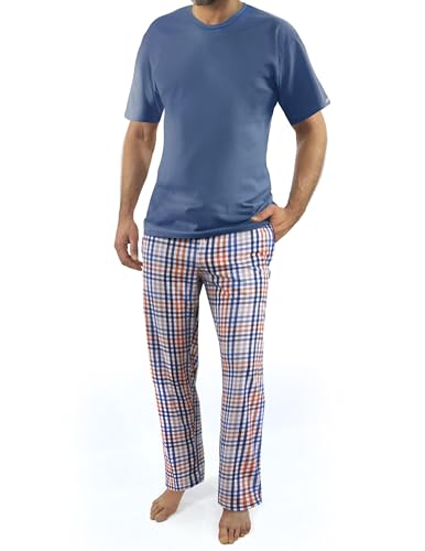 sesto senso Herren Schlafanzug Baumwolle Kurzärmlig Lange Hose Nachtwäsche Zweiteiliges Set L 2527/04 Jeans sesto senso Herren Schlafanzug Baumwolle Kurzärmlig Lange Hose Nachtwäsche Zweiteiliges Set L 2527/04 Jeans von sesto senso