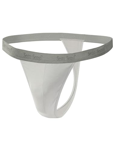 sesto senso Herren String Baumwolle Thong Slips 1er Pack Tanga Sport G-String XXL Hellbeige von sesto senso