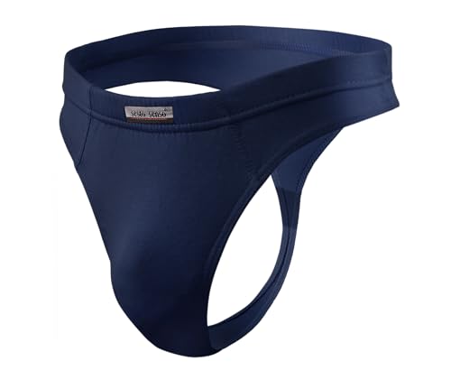 sesto senso Herren String Tanga – Dunkelblau Männer Thong aus Mikromodal, Atmungsaktiv & Bequem, Low Rise Slip Unterwäsche – Größe XL von sesto senso