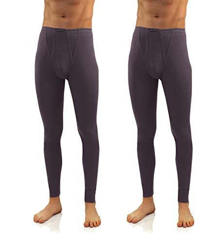sesto senso Herren Unterhosen Baumwolle - Lange Unterhosen Herren Baumwolle Thermounterwäsche Für Männer Lange Unterhose k2 (Graphite, XXL) von sesto senso
