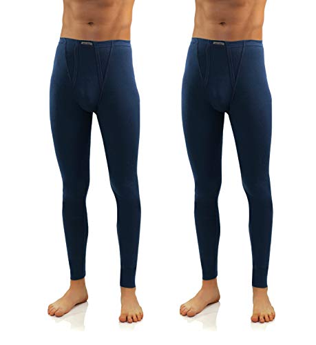 sesto senso Herren Unterhosen Baumwolle - Lange Unterhosen Herren Baumwolle Thermounterwäsche Für Männer Lange Unterhose k2 (Dunkelblau, XL) von sesto senso