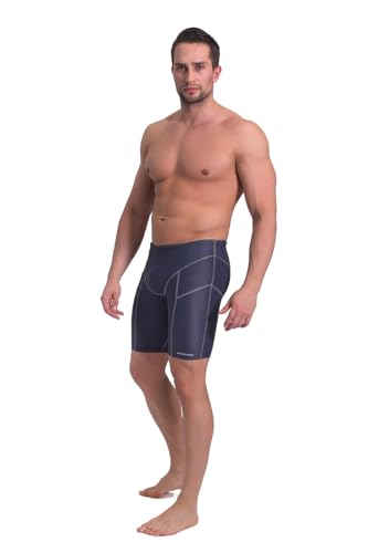 sesto senso Jammer Badehose Herren Badeshorts Boxer Shark Surfen Segeln Wassersportarten M Graphite von sesto senso