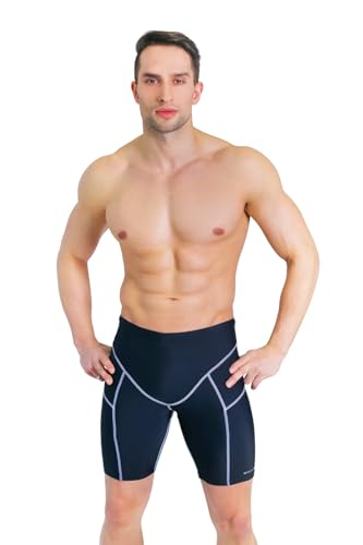 sesto senso Jammer Badehose Herren Badeshorts Boxer Shark Surfen Segeln Wassersportarten M Schwarz von sesto senso