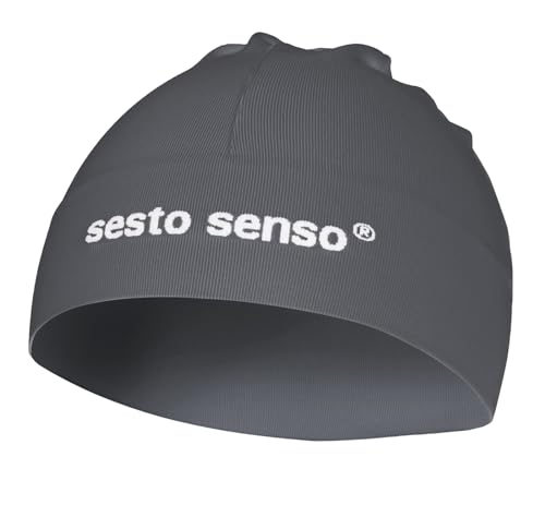 sesto senso Jugend Mütze Unisex Wintermütze unter Helm Hüte Winddicht Helm-Unterziehmütze Strickmützen Ski Snowboard Fahrradmütze Größe Universal (Graphit) von sesto senso