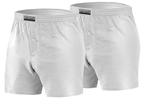 sesto senso Karierte Schlafanzughose Herren Kurz 2er Pack Baumwolle Pyjamahose L Weiß Weiss von sesto senso