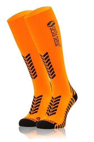 sesto senso Kompressionsstrümpfe Unisex Damen Herren Hohe Sportsocken Laufsocken 47-50 Orange von sesto senso