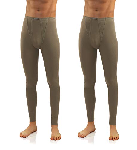 sesto senso Herren Unterhosen Baumwolle - Lange Unterhosen Herren Baumwolle Thermounterwäsche Für Männer Lange Unterhose k2 (Oliv, S) von sesto senso