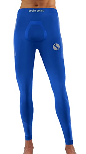 sesto senso Lange Unterhosen Herren Sport Bunt Kompressionshose Laufhose L/XL Blau Royal von sesto senso