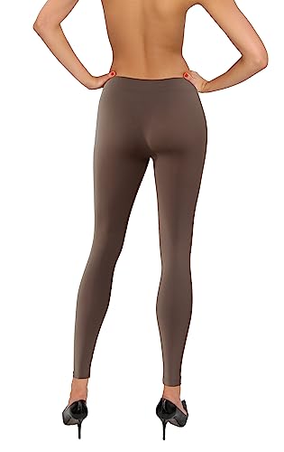 sesto senso Leggings Nahtlos DamenLang Einheitsgröße Fitnesshose Sporthose Yoga Long Sicgaro Braun Brown von sesto senso