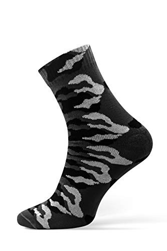 sesto senso Militär Socken 1 oder 2 Paar Baumwollsocken Camo Wandersocken in Militärfarben Army Sportsocken zum Angeln Jagen - HUNTING 41-43 Grau von sesto senso