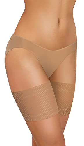 sesto senso Oberschenkelbänder Anti-reibung Luftige Atmungsaktive Sexy Elastische mit 4 Silikonstreifen hautfarben Beige 55-60 S von sesto senso