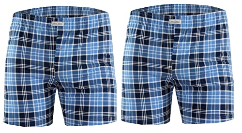 sesto senso Schlafanzughose Herren Kurz 2er Pack Karierte Lustige Bunte Baumwolle Pyjamahose XL 23 von sesto senso