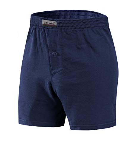 sesto senso Schlafanzughose Herren Kurz Baumwolle Pyjamahose 1er Pack L dunkelblau von sesto senso