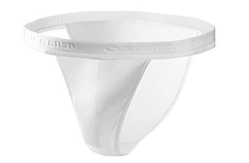 sesto senso Slip Herren Tanga Baumwolle 1er Pack Sexy Unterhosen Basic Unterwäsche für Männer M Weiß von sesto senso