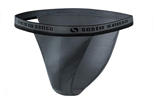 sesto senso Slip Herren Tanga Baumwolle 1er Pack Sexy Unterhosen Basic Unterwäsche für Männer XL Graphit von sesto senso