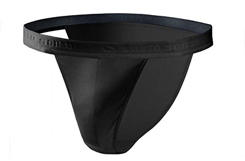 sesto senso Slip Herren Tanga Baumwolle 1er Pack Sexy Unterhosen Basic Unterwäsche für Männer XL Schwarz von sesto senso