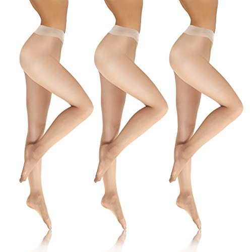 sesto senso Strumpfhosen Damen Transparent 3er Pack Den 8 Glatte Feinstrumpfhose 2 S Ecri 3pack von sesto senso