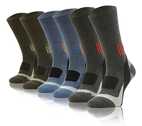 sesto senso Trekkingsocken Baumwolle 1/3 Paar Atmungsaktiv Wandersocken mit Silber 36-38 TB1-3 von sesto senso