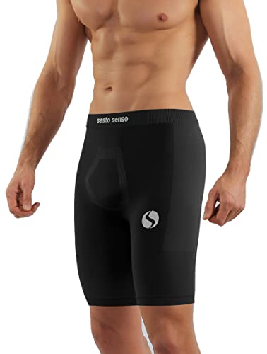 sesto senso Unterziehhose Herren Radlerhose Radhose Kurz Unter Shorts Sport Eng L/XL Schwarz Nero von sesto senso