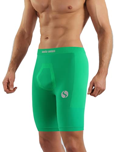 sesto senso Unterziehhose Herren Radlerhose Radhose Kurz Unter Shorts Sport Eng S/M Green Grün von sesto senso