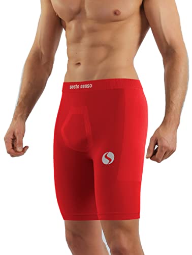 sesto senso Unterziehhose Herren Radlerhose Radhose Kurz Unter Shorts Sport Eng S/M Rot Red von sesto senso