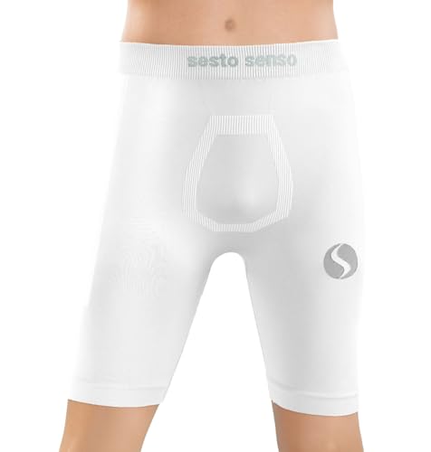 sesto senso Unterziehhose Kinder Jungen Radlerhose Radhose Kurz Unter Shorts Sport Eng 2XS/XS Weiss White weiß von sesto senso