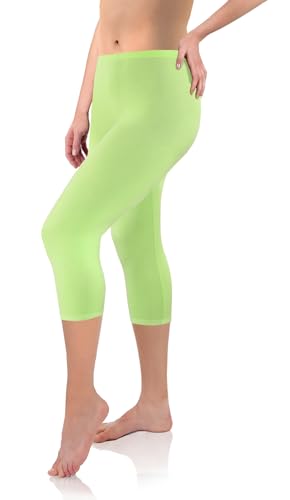 sesto senso Viskose Leggings für Damen 3/4 Lang hellgrün Mädchen Fitnesshose Sporthose Bunte Yoga S Pistacja von sesto senso