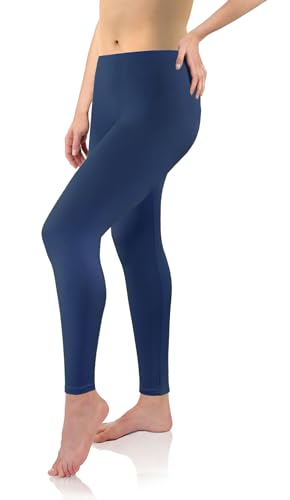 sesto senso Viskose Leggings für Damen lang Dunkelblau Mädchen Fitnesshose Sporthose Bunte Yoga L Navy von sesto senso