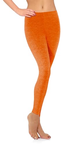 sesto senso Viskose Leggings für Damen lang Mädchen Fitnesshose Sporthose Bunte Yoga XXL Orange Melange von sesto senso