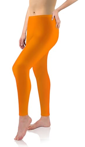 sesto senso Viskose Leggings für Damen lang Orange Mädchen Fitnesshose Sporthose Bunte Yoga M Mango von sesto senso