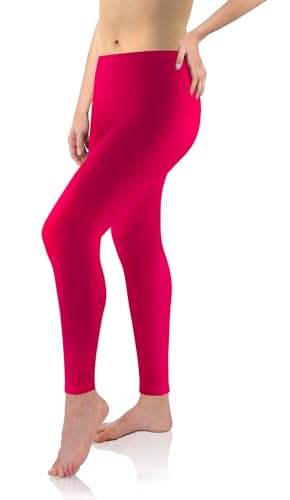 sesto senso Viskose Leggings für Damen lang Rosa Mädchen Fitnesshose Sporthose Bunte Yoga L Amaranth von sesto senso